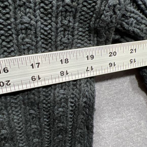 Free People Black Traveler Cable Collared V-Neck Cropped Sweater Women Size XS - Picture 13 of 14